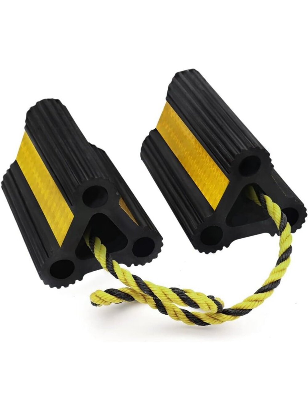 Heavy-Duty Rubber Wheel Chocks - 6.2 Inch, 2-Pack for Safety & Stability